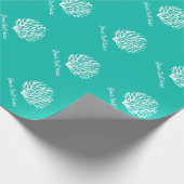 ターコイズブルーホワイトサンゴ礁海生活 ラッピングペーパー (角)