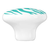 ターコイズブルーホワイトゼブラヒョウ皮モノグラム セラミックノブ (側面)