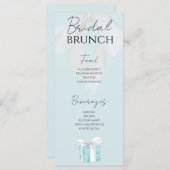 ターコイズブルーボウブライダルシャワーメニュー メニュー (正面/裏面)