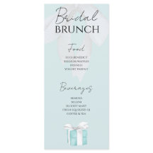 ターコイズブルーボウブライダルシャワーメニュー