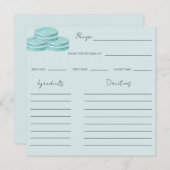 ターコイズブルーボウブライダルシャワーレシピカード(2) ノートカード (正面/裏面)