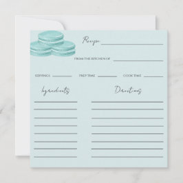 ターコイズブルーボウブライダルシャワーレシピカード(2) ノートカード