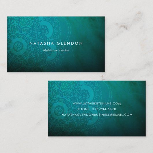 ターコイズブルーマンダラゼンビジネスカード 名刺 (正面/裏面)