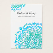 ターコイズブルーマンダラバックグラウンドイヤリングカード (正面)