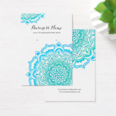 ターコイズブルーマンダラバックグラウンドイヤリングカード (デスク)