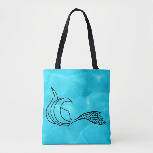 ターコイズブルーマーメイドテールトートバッグ トートバッグ (正面)