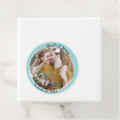 ターコイズブルーミニマルトレンディーラウンドフォト結婚ズ フェイバータグ (インサイチュ)