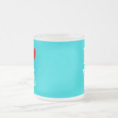 ターコイズブルーモダンロスタイリッシュ フロストグラスマグカップ (中央)