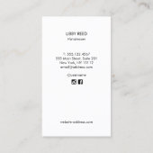 ターコイズブルーモダン美容師金ゴールド鋏 名刺 (裏面)