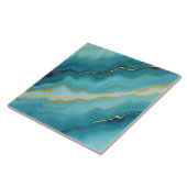 ターコイズブルーモダン金ゴールドマーブルコレクション タイル (側面)