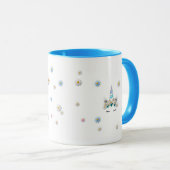 ターコイズブルーユニコーンプリンセスウィズゴールデンクラウン マグカップ (正面右)