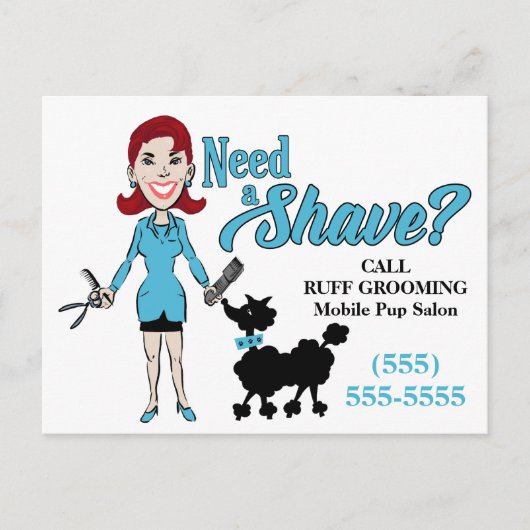 ターコイズブルーユーモアのあるウィーアシェーブトリマーポスト ポストカード (正面)