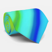 ターコイズブルーライム抽象芸術ストライプ ネクタイ (ロール)