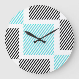 ターコイズブルーライン正方形 ラージ壁時計