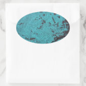 ターコイズブルーラステッド 楕円形シール (バッグ)