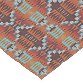 ターコイズブルーラストオレンジレッドブラウントライバル ショートテーブルランナー (コーナー)