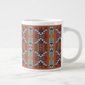 ターコイズブルーラストオレンジレッドブラウントライバル ジャンボコーヒーマグカップ (右)