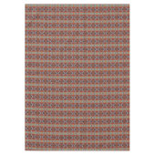 ターコイズブルーラストオレンジレッドブラウントライバル テーブルクロス (正面)