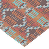 ターコイズブルーラストオレンジレッドブラウントライバル ミディアムテーブルランナー (コーナー)