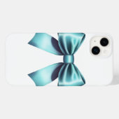 ターコイズブルーリボン エレガント ガーリーリボン Case-Mate iPhoneケース (裏面 (横))