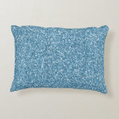 ターコイズブルーレオパードプリントグリッター アクセントクッション (裏面)