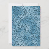 ターコイズブルーレオパードプリントグリッター 招待状 (裏面)