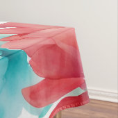 ターコイズブルーレッドウォーターカラー春の花 テーブルクロス (インサイチュ)