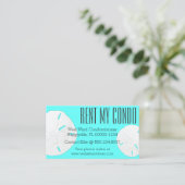 ターコイズブルーレンタルマイコンドビジネスカード 名刺 (スタンド正面)