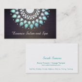 ターコイズブルーロータスフラワーオンウッドウェルネススパ 名刺 (正面/裏面)