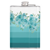 ターコイズブルーワイルドフラワーウォータカラーアート フラスク (裏面)