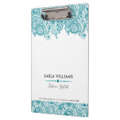 ターコイズブルーヴィンテージペイズリーレース クリップボード (左)