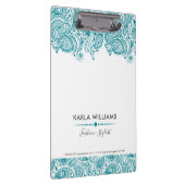 ターコイズブルーヴィンテージペイズリーレース クリップボード (右)