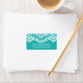 ターコイズブルーヴィンテージレース差出人住所 ラベル (インサイチュ)