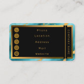 ターコイズブルー人気がある金ゴールドマーブルコレクション 名刺 (裏面)