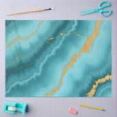 ターコイズブルー人気がある金ゴールドマーブルコレクション 薄葉紙 (クラフト)