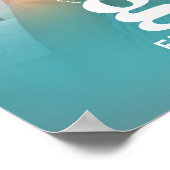 ターコイズブルー卒業写真はっきりしたタイポグラフィ ポスター (角)