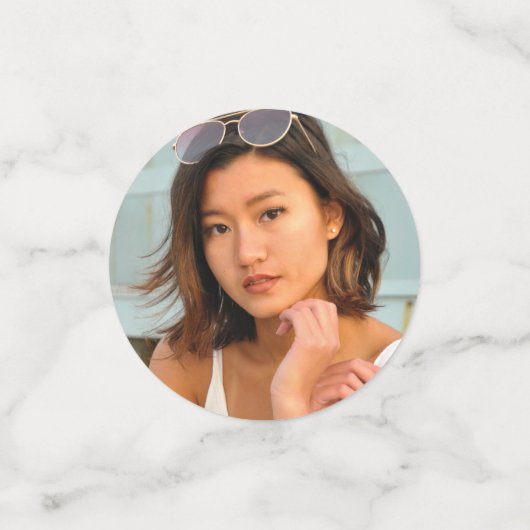 ターコイズブルー卒業3フォトはっきりしたタイポグラフィ コンフェッティ (スモール正面)