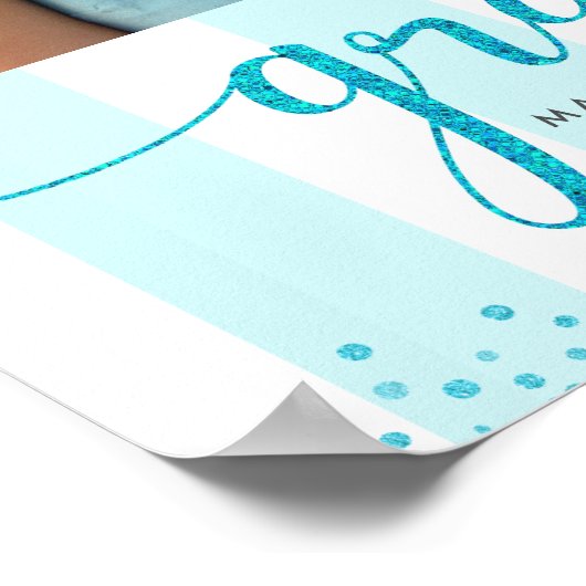 ターコイズブルー卒業3フォトグリッタースクリプト ポスター (角)