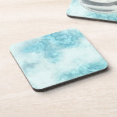 ターコイズブルー大理石プラスチック（コルク入り） コースター (左側)