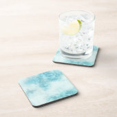 ターコイズブルー大理石プラスチック（コルク入り） コースター (右側)