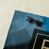 ターコイズブルー抽象芸術ア絵画ート&タイポグラフィ ビーチタオル (インサイチュ)