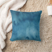 ターコイズブルー抽象芸術ウォーター絵画カラー クッション (ブランケット)