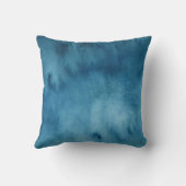 ターコイズブルー抽象芸術ウォーター絵画カラー クッション (裏面)