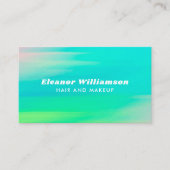 ターコイズブルー抽象芸術ウォーター色クリエイティブヘア 名刺 (正面)