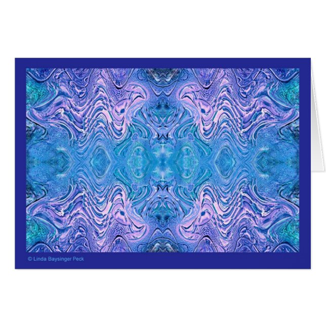 ターコイズブルー抽象芸術ガラス (正面横)