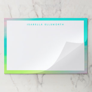 ターコイズブルー抽象芸術水パーソナライズされた色 ペーパーパッド