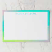 ターコイズブルー抽象芸術水パーソナライズされた色 ペーパーパッド (正面)