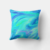 ターコイズブルー抽象芸術 クッション (裏面)