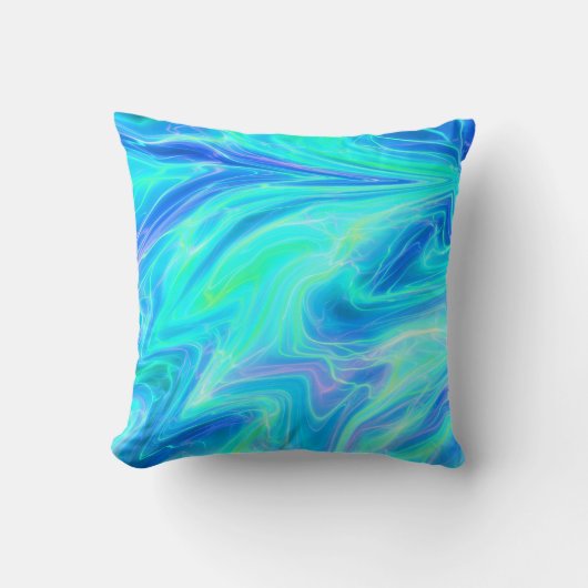 ターコイズブルー抽象芸術 クッション (正面)