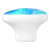 ターコイズブルー抽象芸術 セラミックノブ (側面)